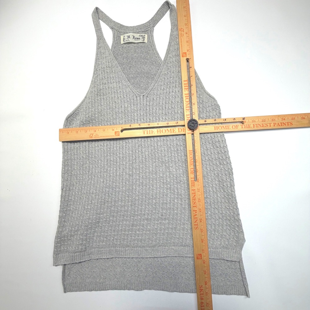 M. Rena Gray Knit Racerback Tank (Size Large) - Picture 2 of 6